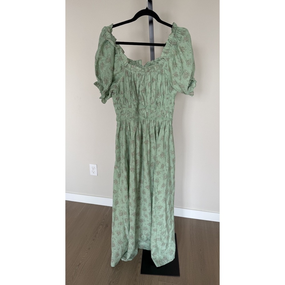 NWT ivy city co dresses josephine Green Floral Maxi Size Medium - Picture 2 of 4